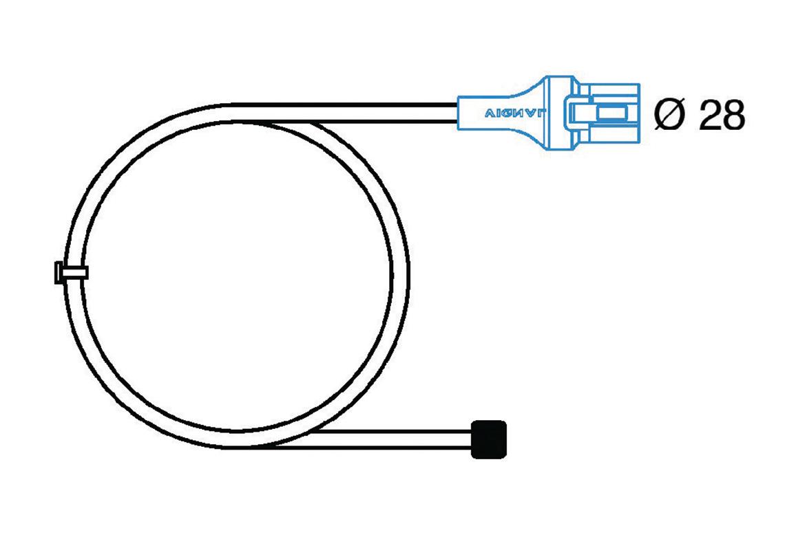 Optional flat cable with 2- pin connector to
plug-in LC8 rear lamp 500 mm